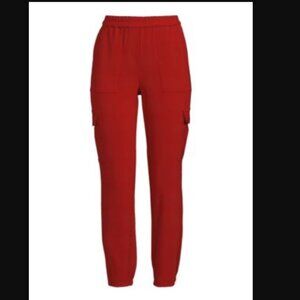 Theory Women's Northsound Solid Cargo Joggers Red Oak Size 6 NWT